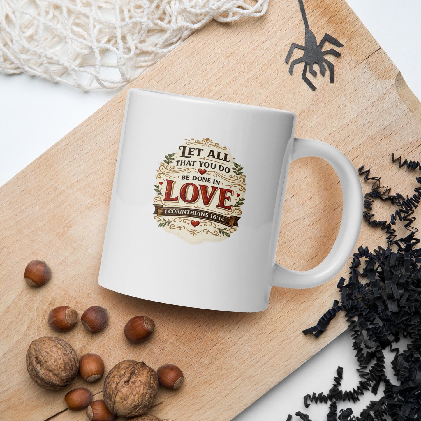 1 Corinthians 16:14 Christian Coffee Mug – Let All You Do Be Done in Love | Inspired By Heaven - Inspired By Heaven