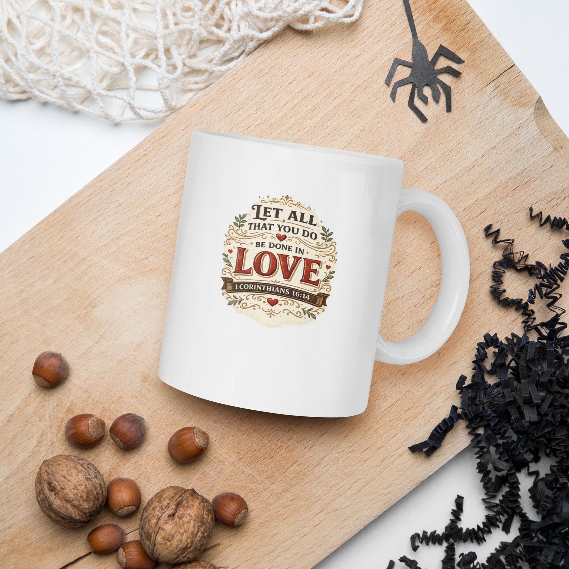 1 Corinthians 16:14 Christian Coffee Mug – Let All You Do Be Done in Love | Inspired By Heaven - Inspired By Heaven