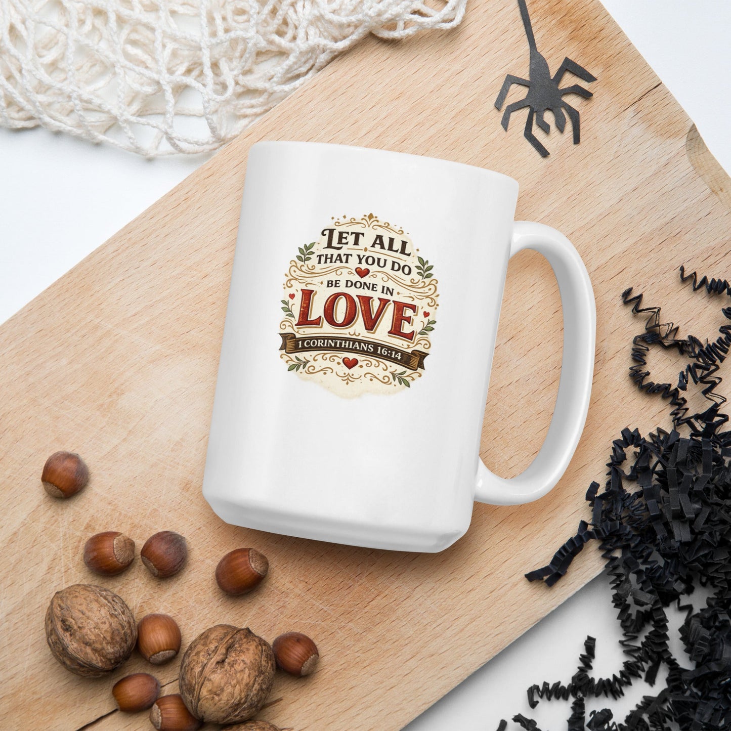 1 Corinthians 16:14 Christian Coffee Mug – Let All You Do Be Done in Love | Inspired By Heaven - Inspired By Heaven