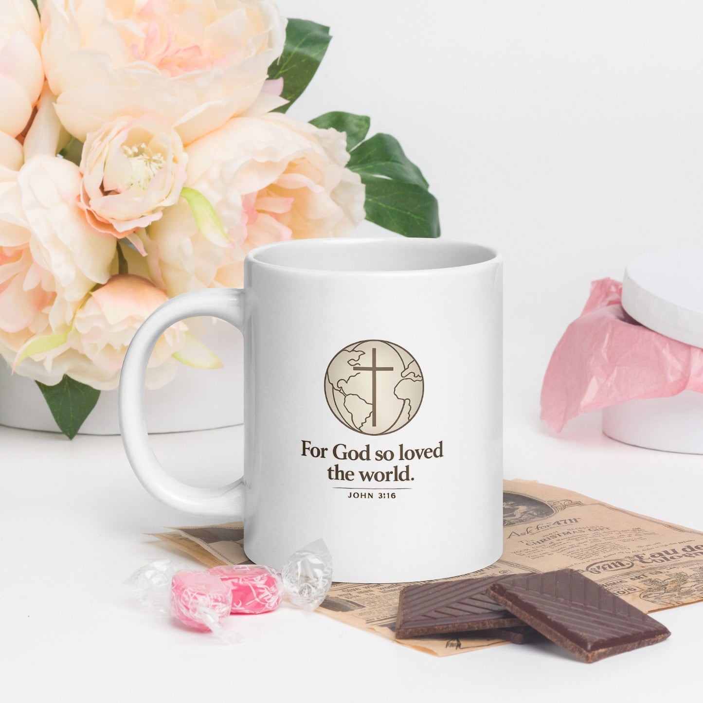 For God So Loved the World – John 3:16 Christian Bible Verse Mug | Faith - Based Gift - Inspired By Heaven