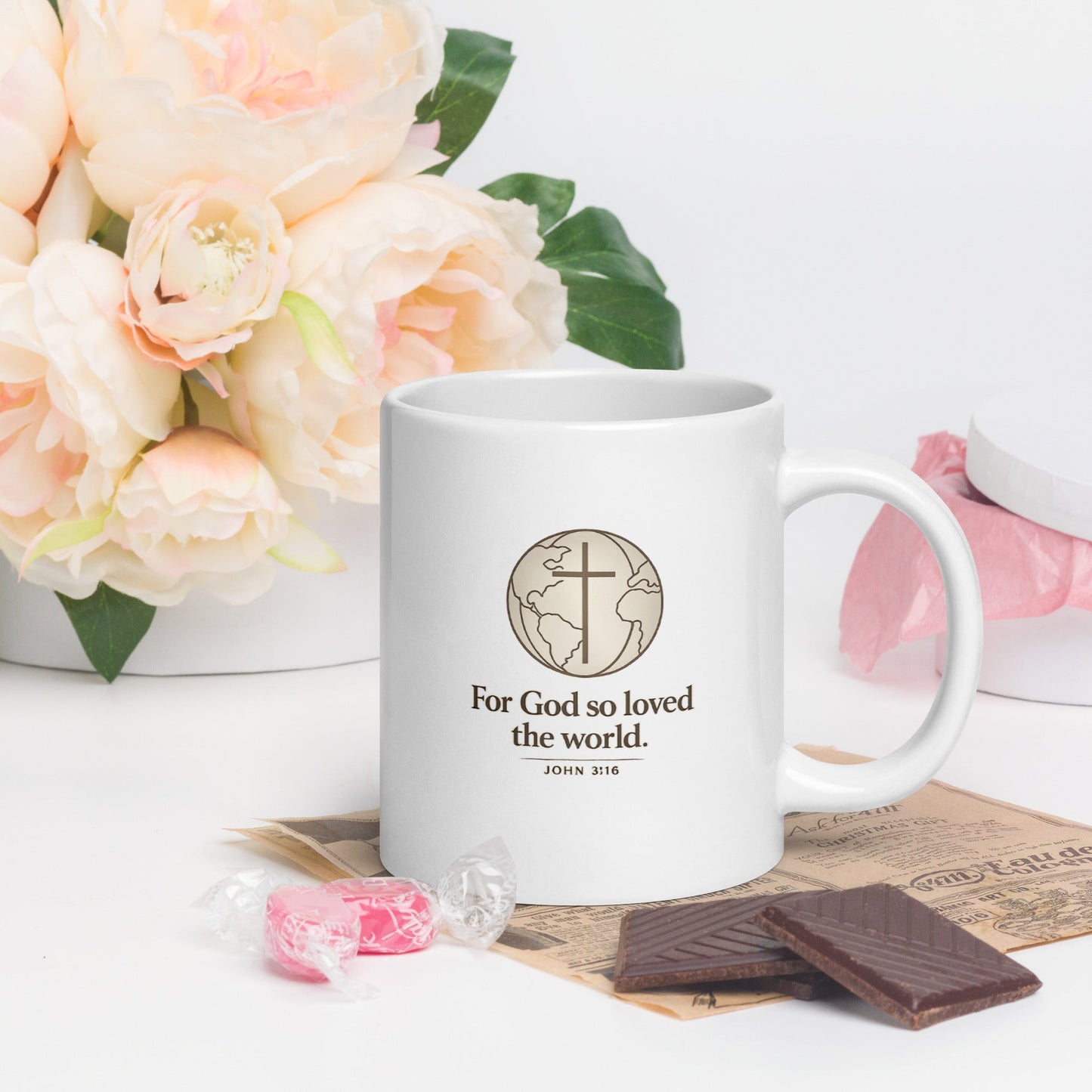 For God So Loved the World – John 3:16 Christian Bible Verse Mug | Faith - Based Gift - Inspired By Heaven