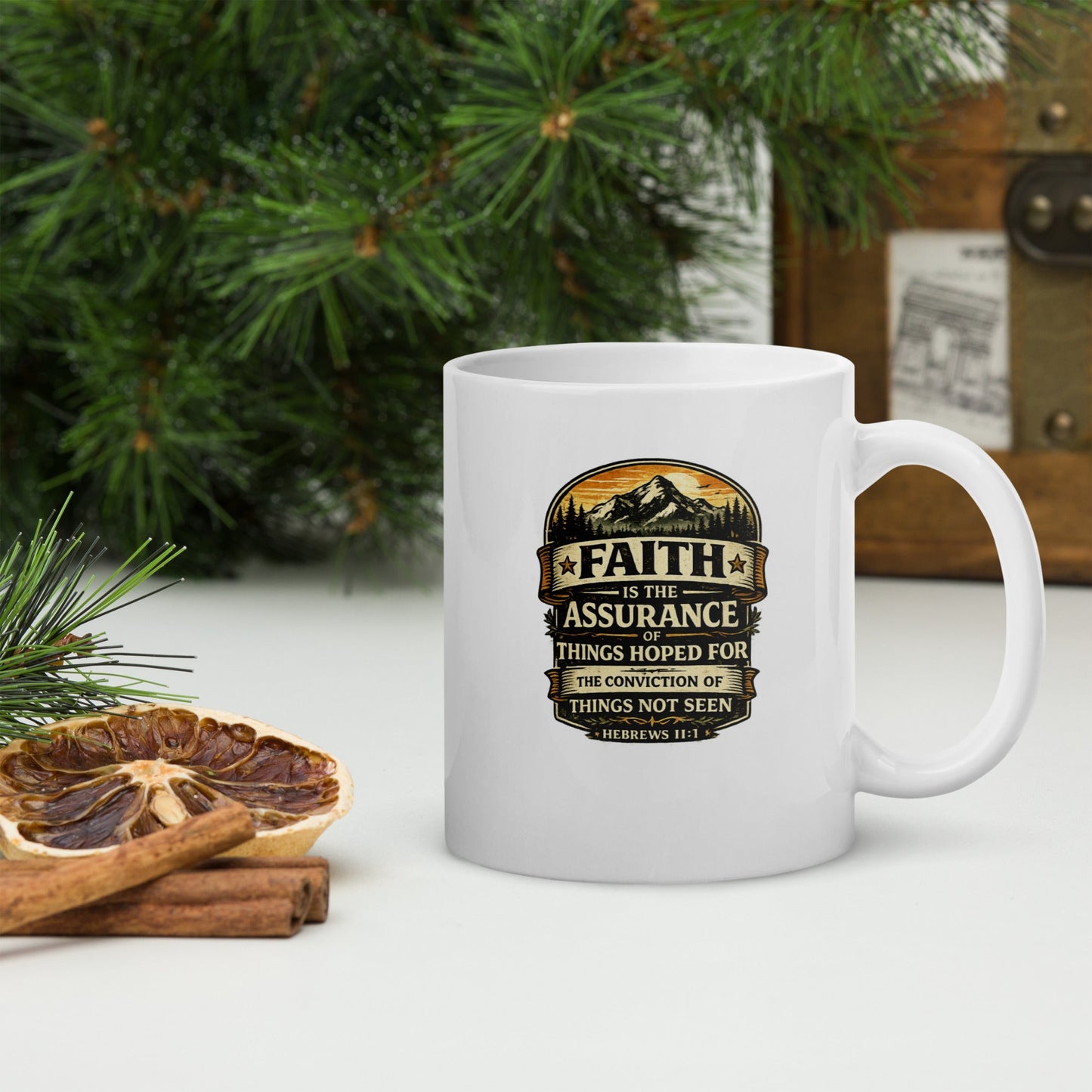 Hebrews 11:1 Christian Coffee Mug – Faith Is the Assurance Scripture Mug | Inspired By Heaven - Inspired By Heaven