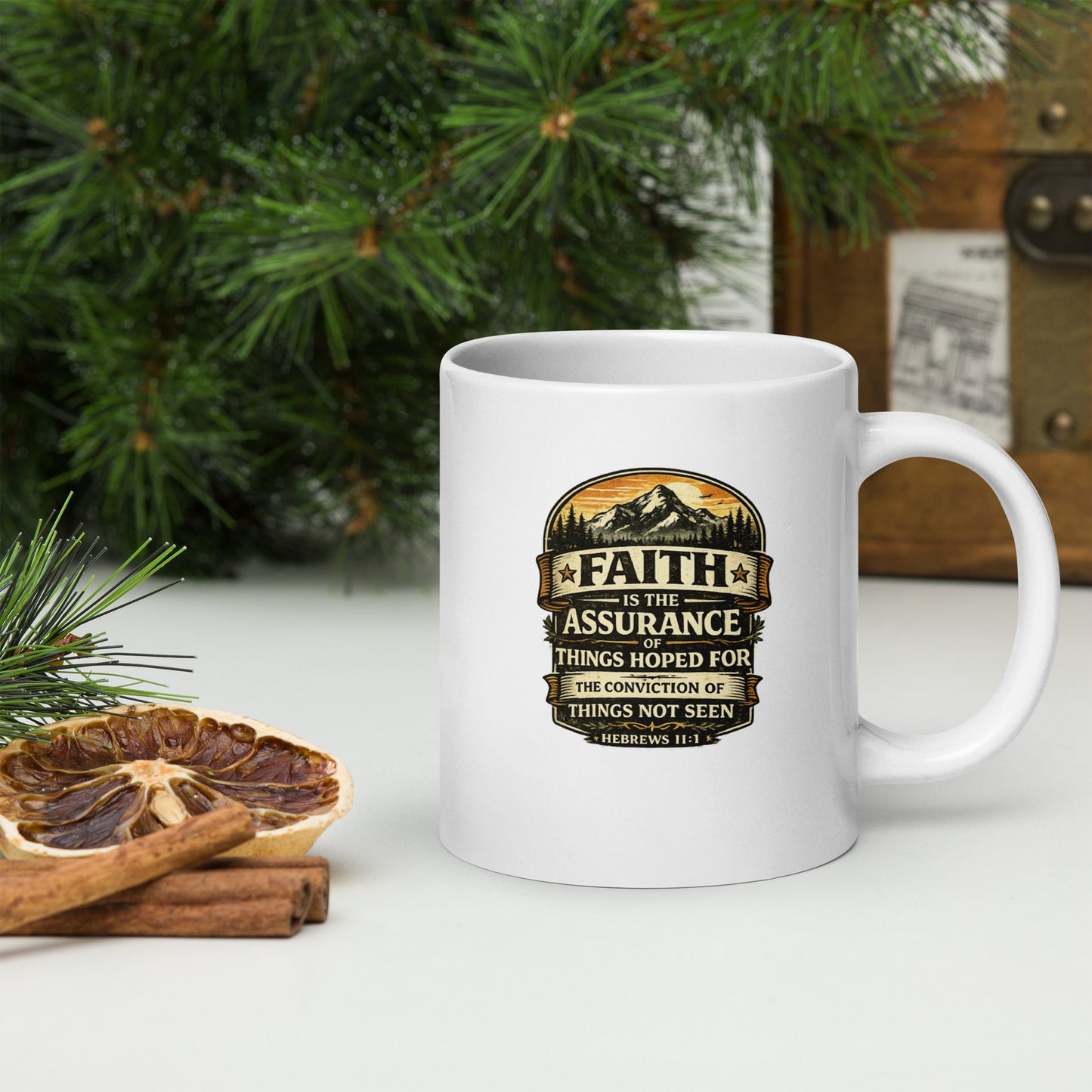 Hebrews 11:1 Christian Coffee Mug – Faith Is the Assurance Scripture Mug | Inspired By Heaven - Inspired By Heaven