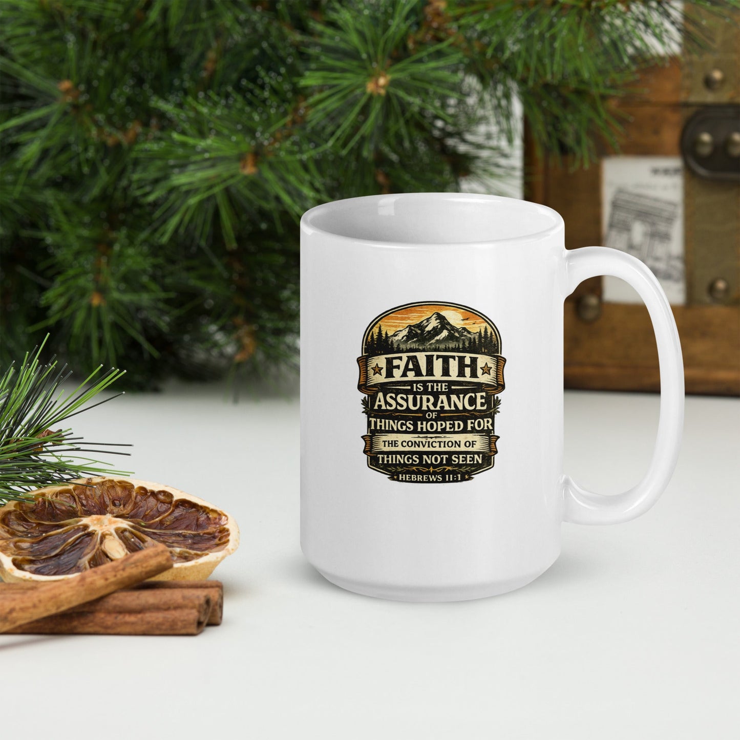 Hebrews 11:1 Christian Coffee Mug – Faith Is the Assurance Scripture Mug | Inspired By Heaven - Inspired By Heaven