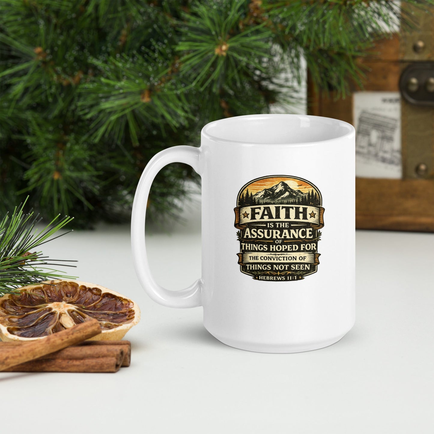 Hebrews 11:1 Christian Coffee Mug – Faith Is the Assurance Scripture Mug | Inspired By Heaven - Inspired By Heaven