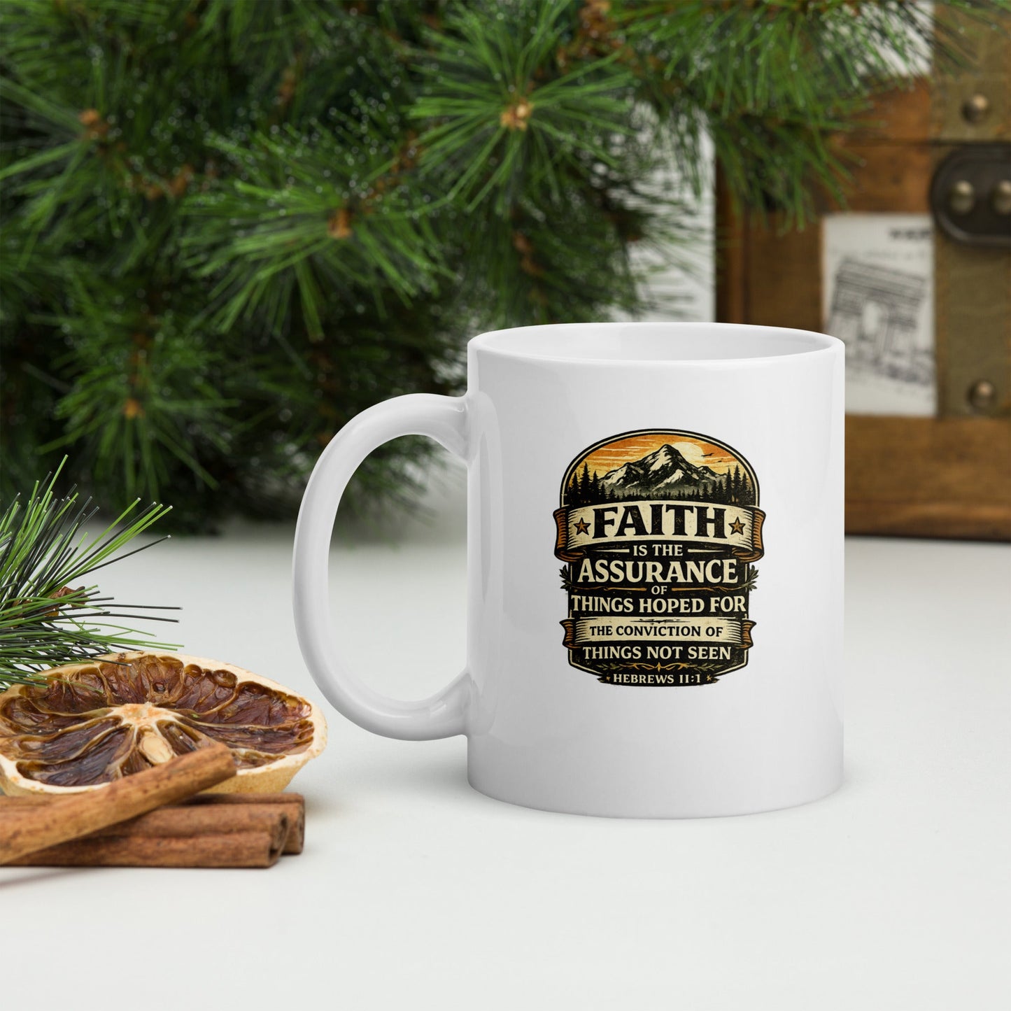Hebrews 11:1 Christian Coffee Mug – Faith Is the Assurance Scripture Mug | Inspired By Heaven - Inspired By Heaven