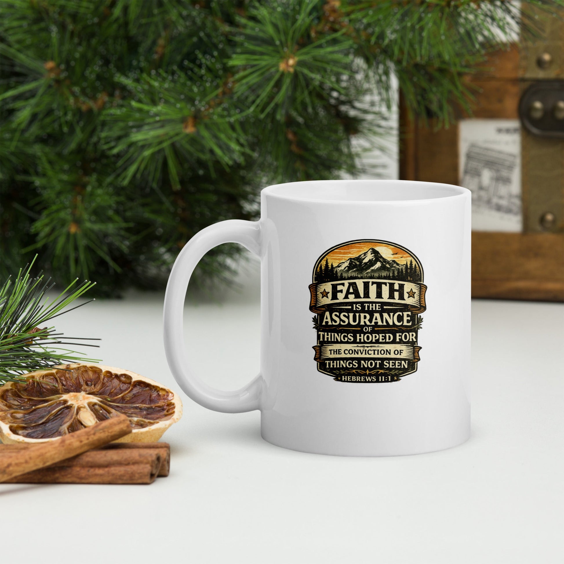 Hebrews 11:1 Christian Coffee Mug – Faith Is the Assurance Scripture Mug | Inspired By Heaven - Inspired By Heaven