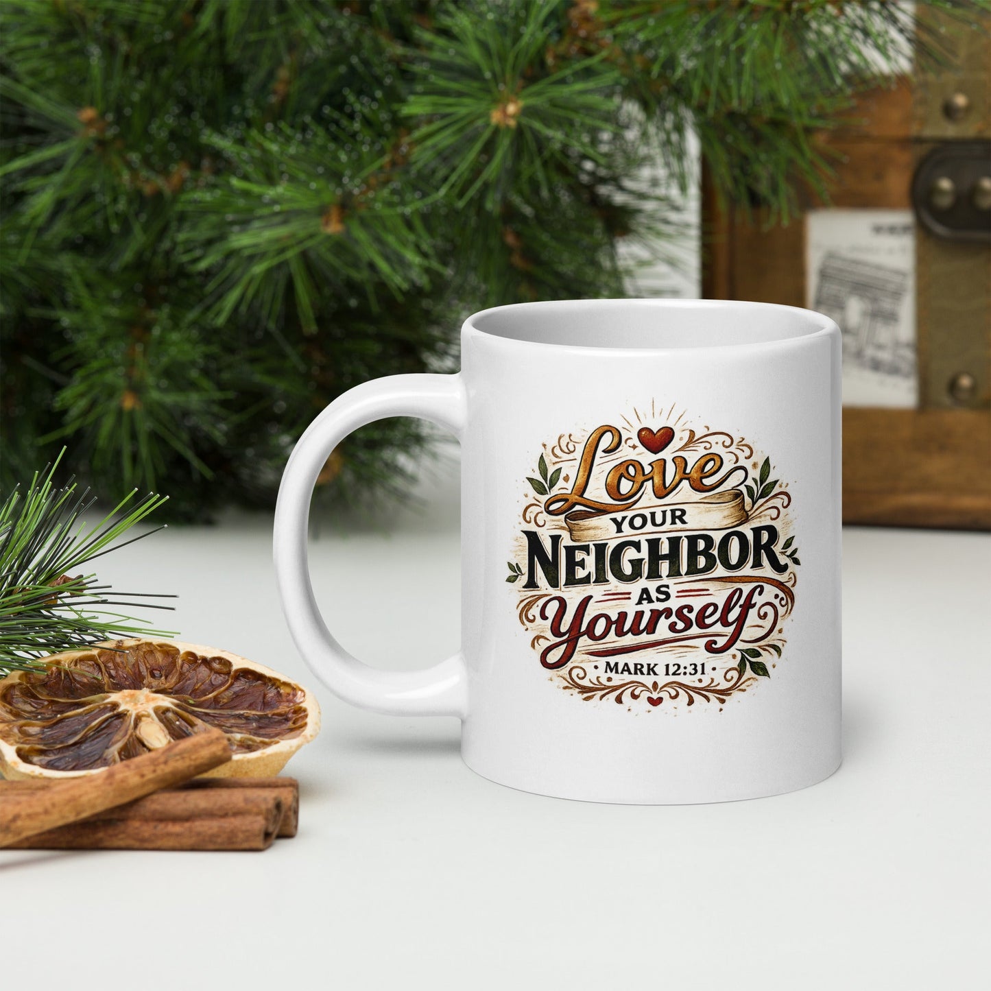 Love Your Neighbor Coffee Mug – Mark 12:31 Christian Scripture Mug | Inspired By Heaven - Inspired By Heaven