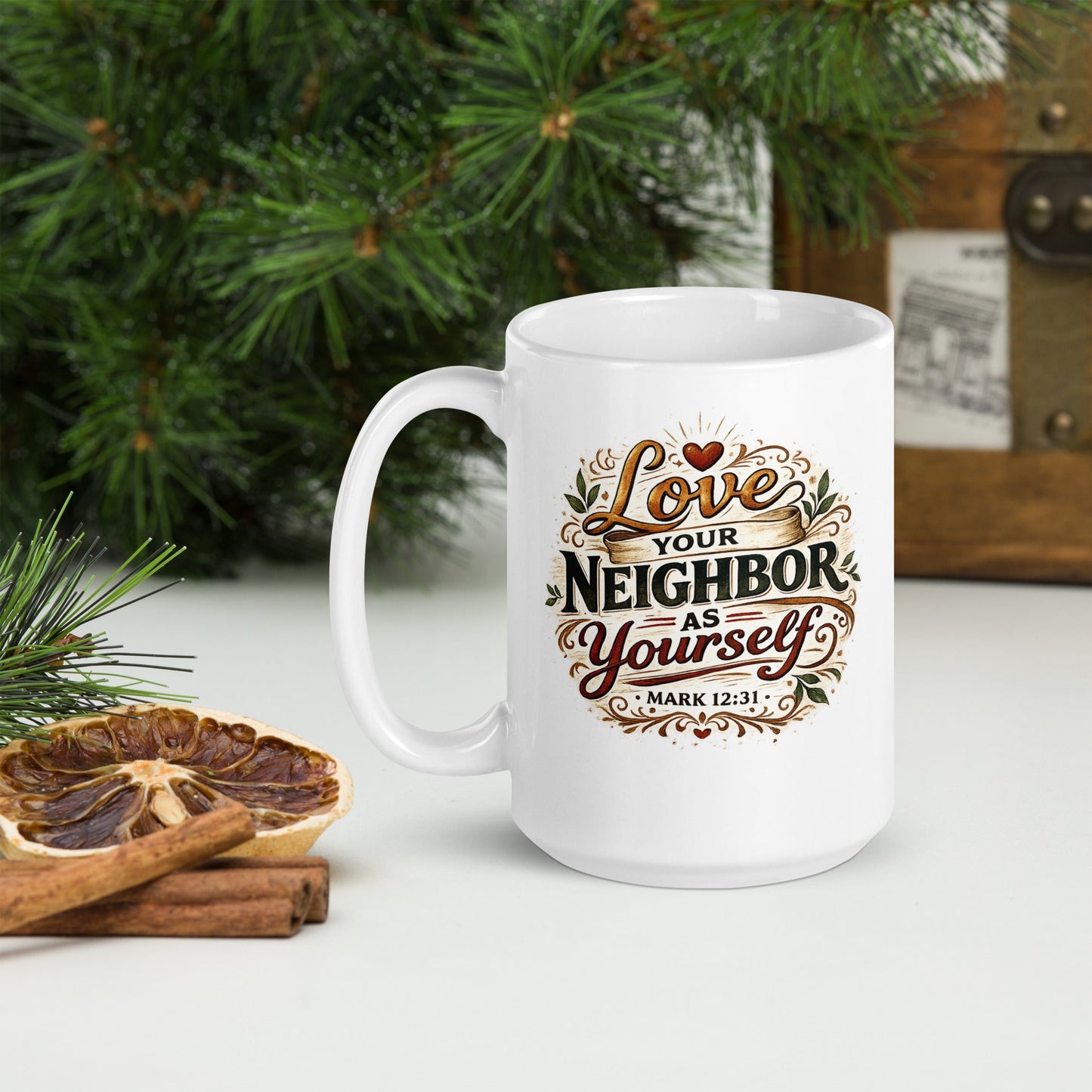 Love Your Neighbor Coffee Mug – Mark 12:31 Christian Scripture Mug | Inspired By Heaven - Inspired By Heaven