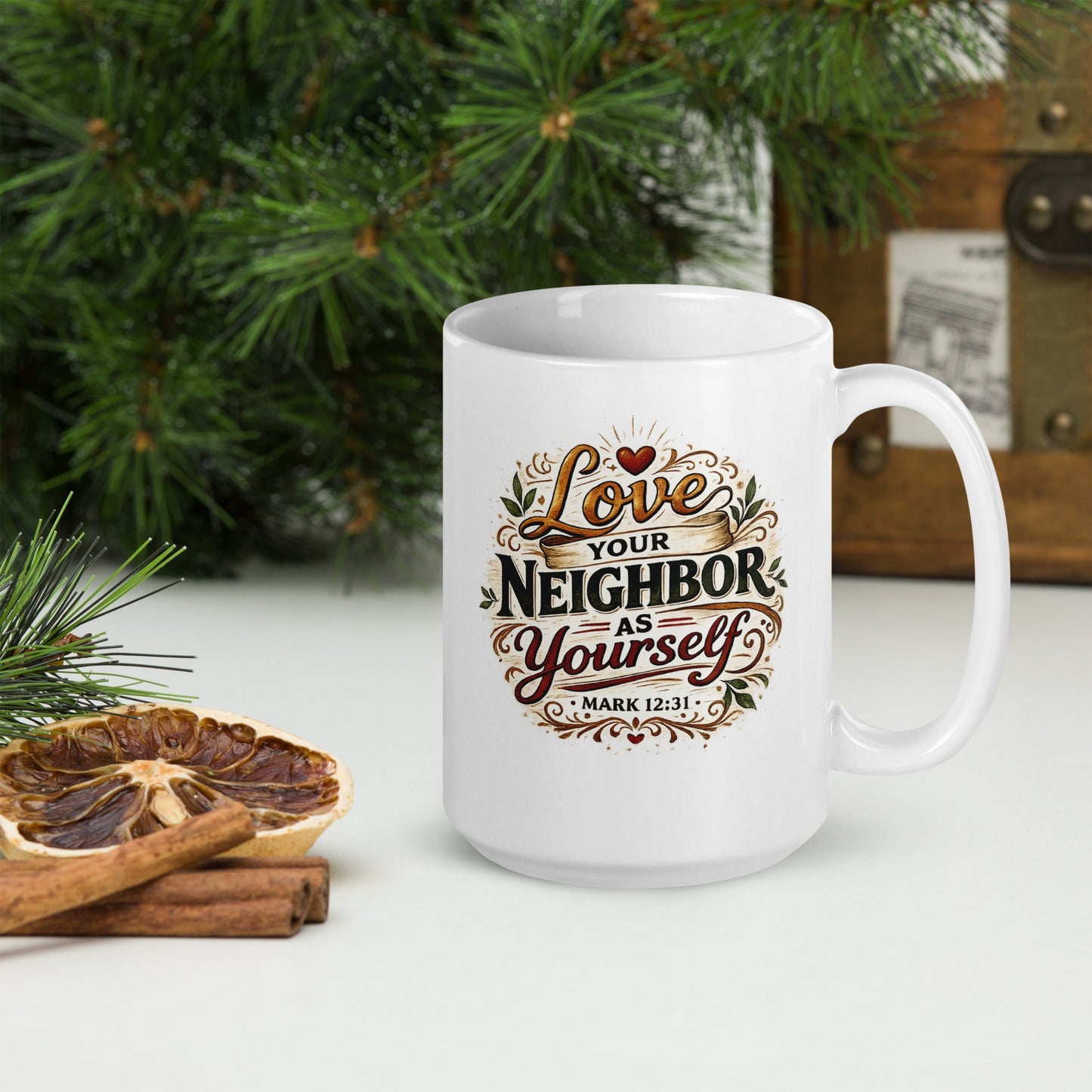 Love Your Neighbor Coffee Mug – Mark 12:31 Christian Scripture Mug | Inspired By Heaven - Inspired By Heaven