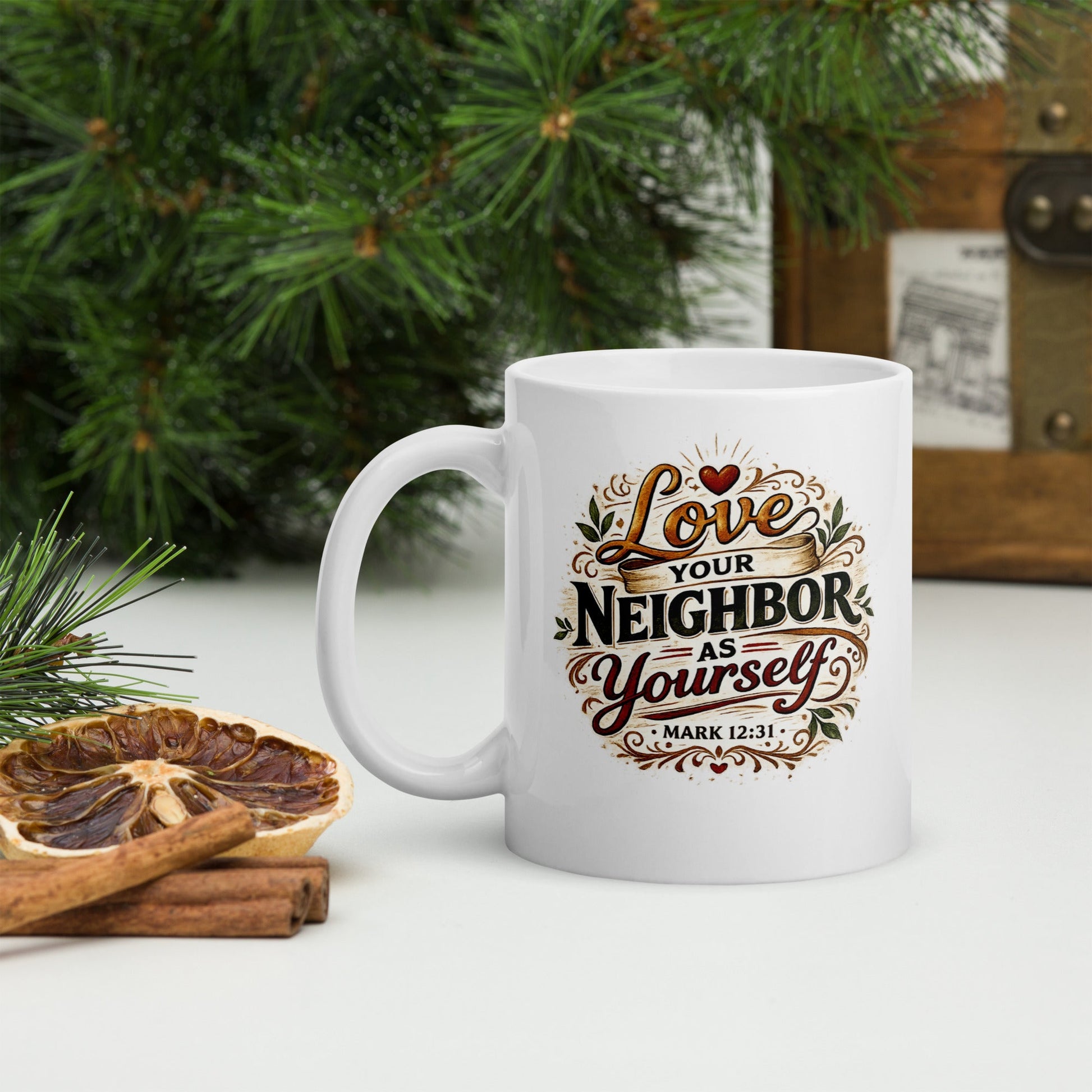 Love Your Neighbor Coffee Mug – Mark 12:31 Christian Scripture Mug | Inspired By Heaven - Inspired By Heaven
