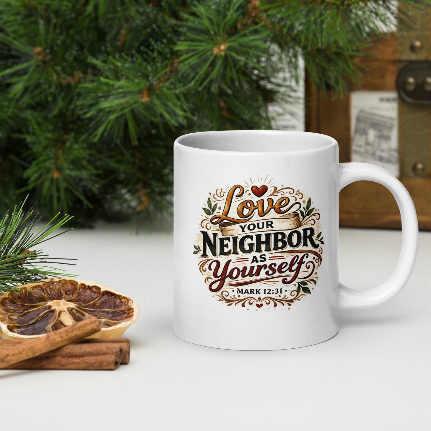 Love Your Neighbor Coffee Mug – Mark 12:31 Christian Scripture Mug | Inspired By Heaven - Inspired By Heaven