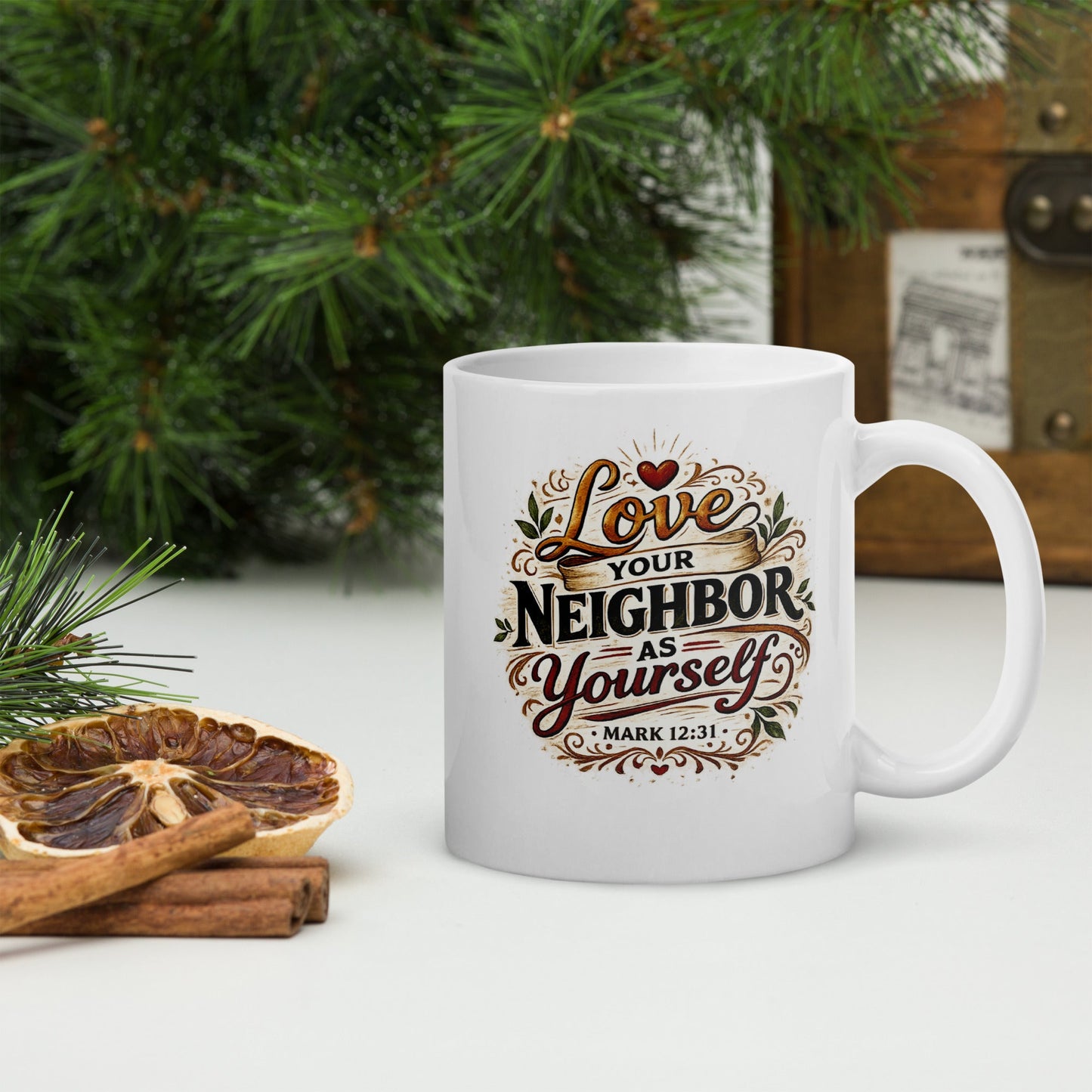 Love Your Neighbor Coffee Mug – Mark 12:31 Christian Scripture Mug | Inspired By Heaven - Inspired By Heaven
