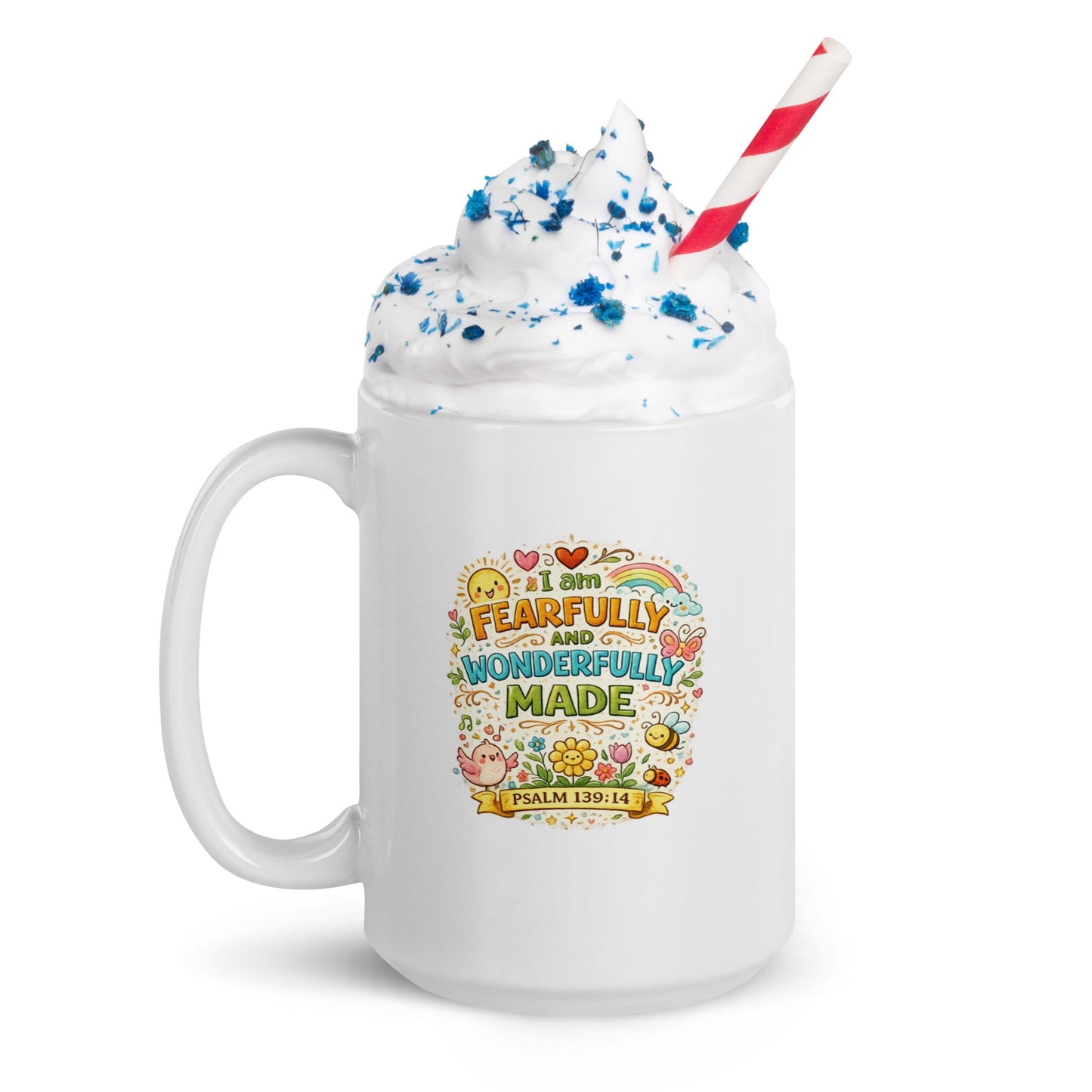 Psalm 139:14 Kids Christian Mug – Fearfully and Wonderfully Made | Inspired By Heaven - Inspired By Heaven