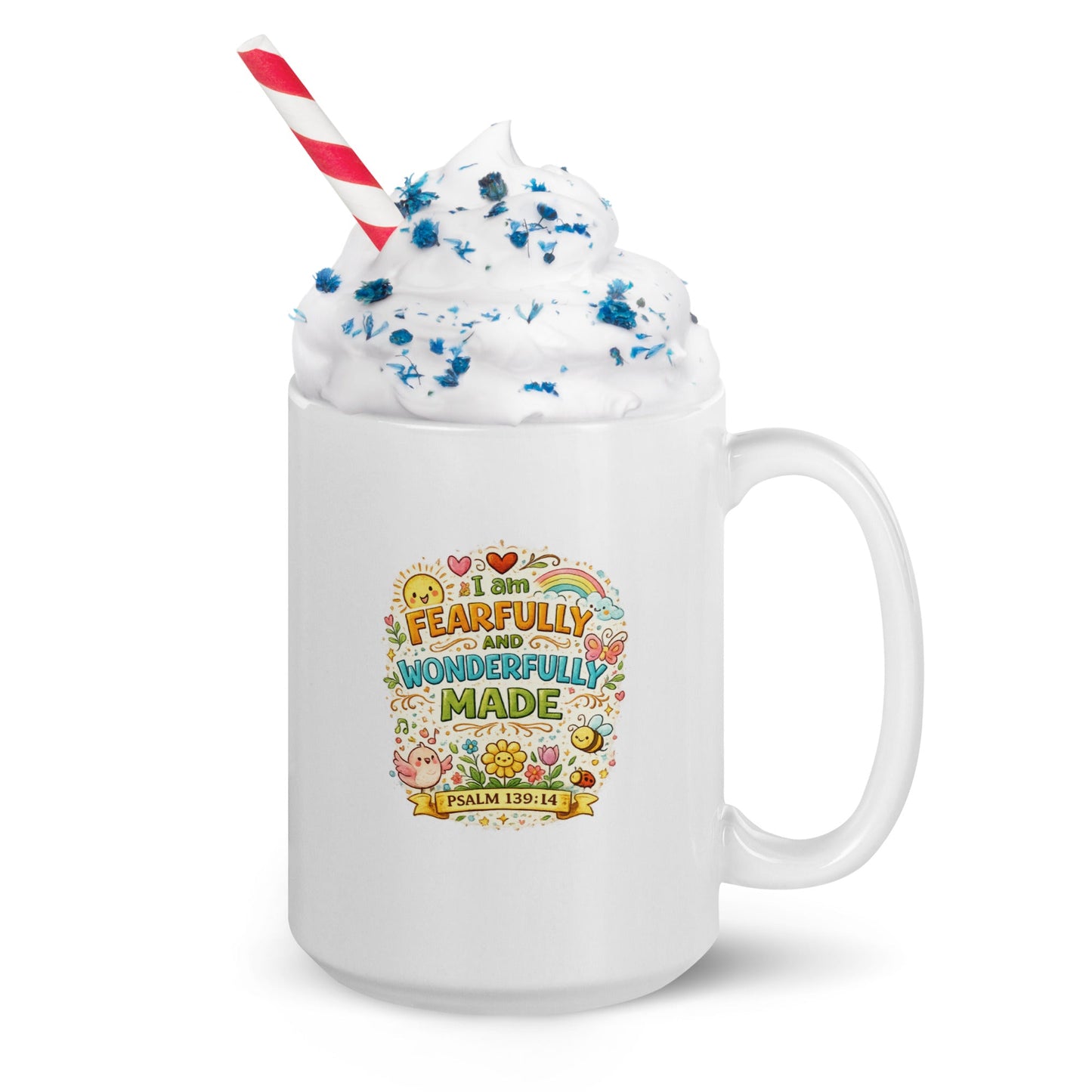 Psalm 139:14 Kids Christian Mug – Fearfully and Wonderfully Made | Inspired By Heaven - Inspired By Heaven