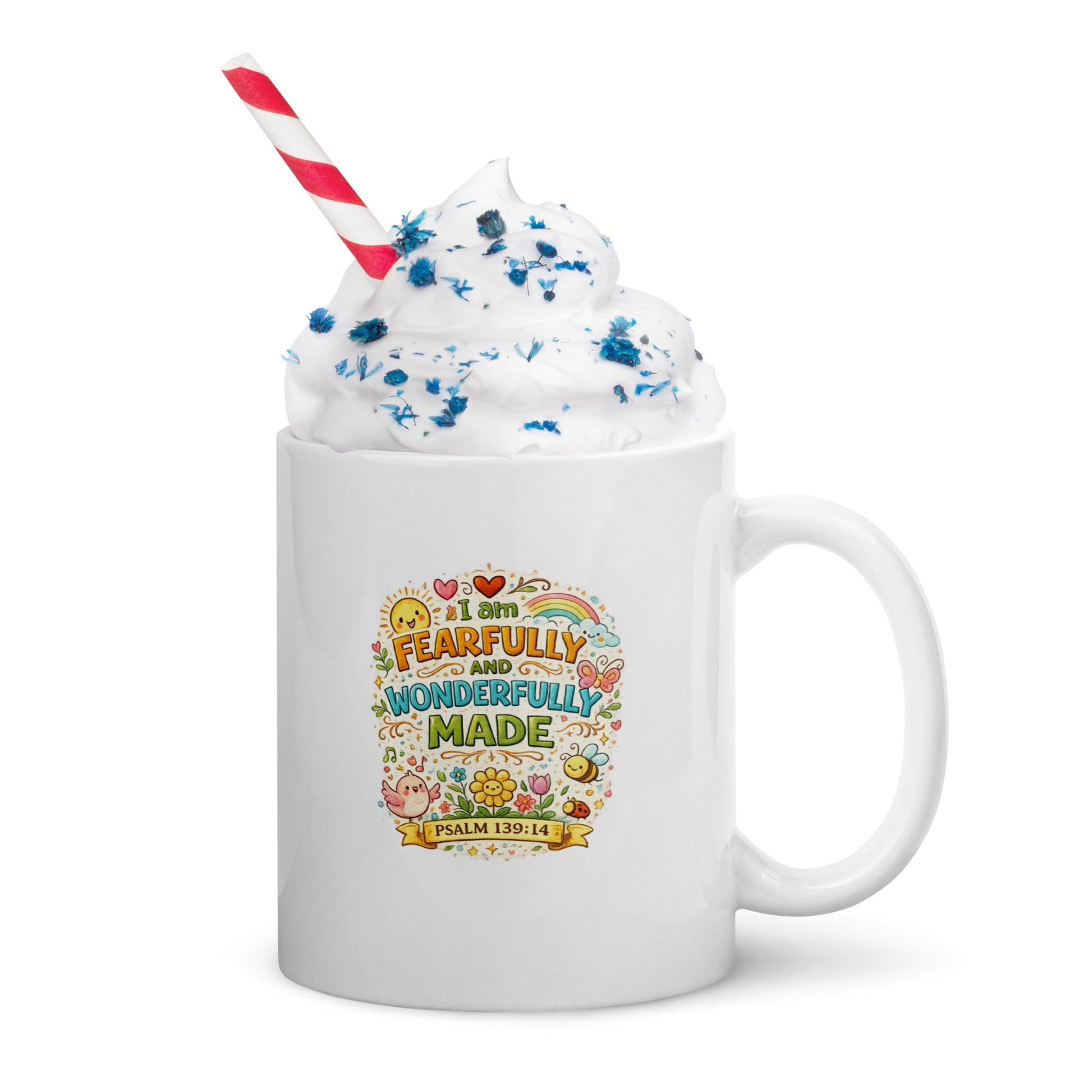 Psalm 139:14 Kids Christian Mug – Fearfully and Wonderfully Made | Inspired By Heaven - Inspired By Heaven