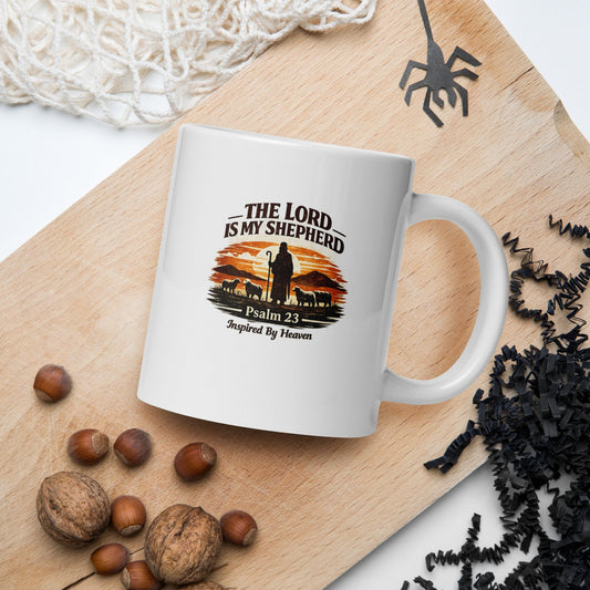 The Lord Is My Shepherd Coffee Mug – Psalm 23 Christian Bible Verse Mug - Inspired By Heaven