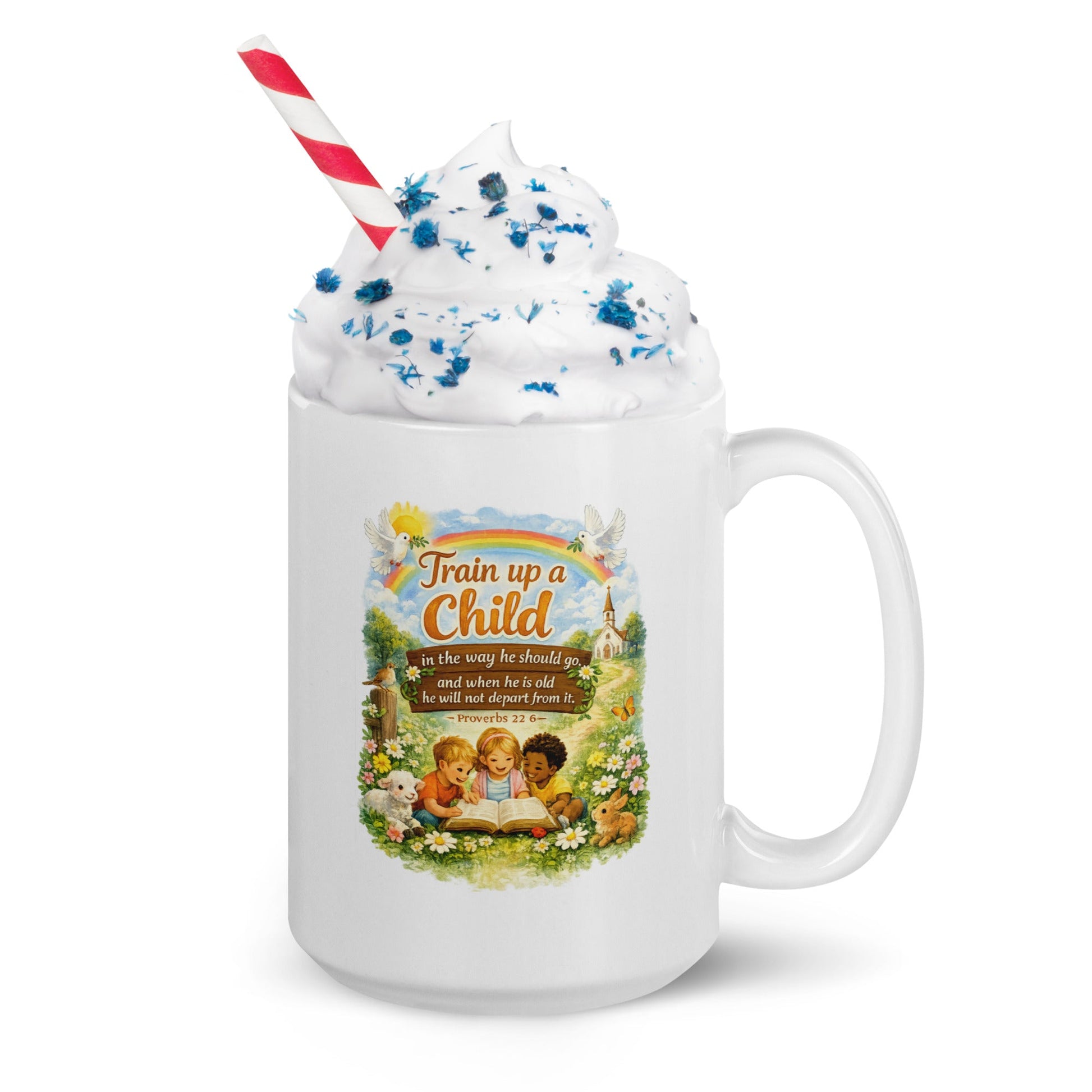 White glossy mug - Proverbs 22:6 - Inspired By Heaven