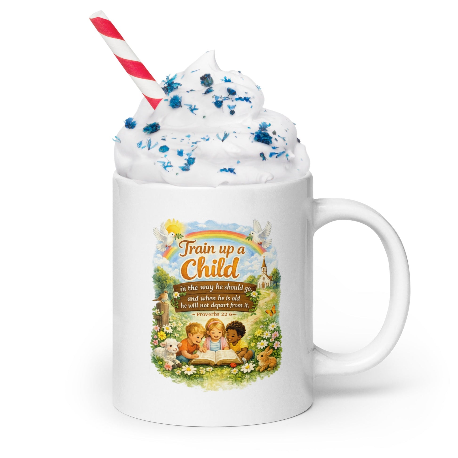 White glossy mug - Proverbs 22:6 - Inspired By Heaven